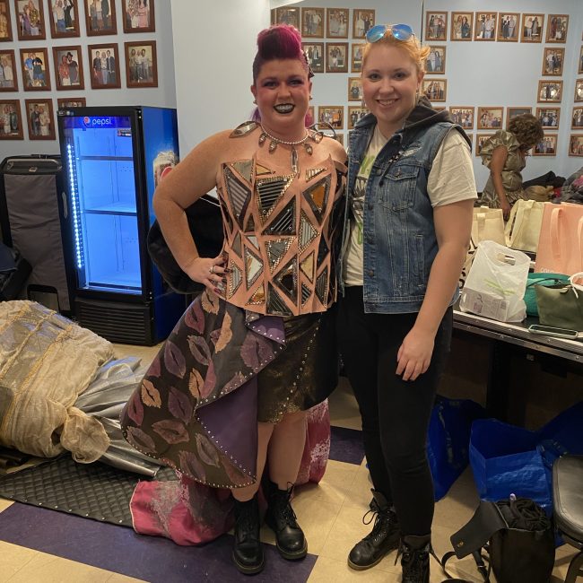 Katie Hepting and Hannah Cole backstage